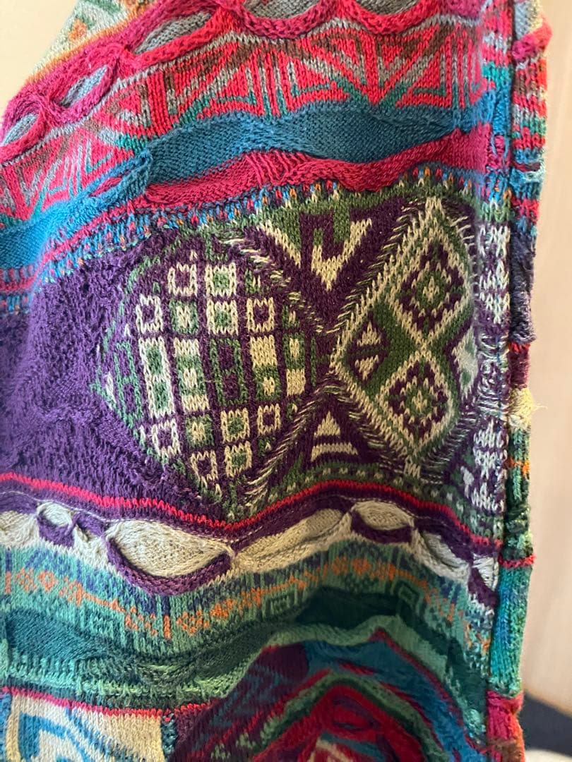 【良色】COOGI / 立体3D編み/総柄/レアカラー