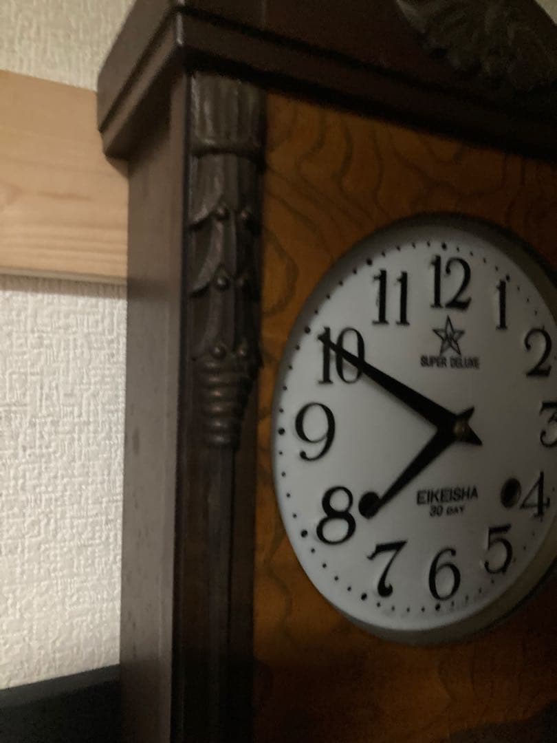 アンティーク栄計舎30DAY 柱時計 稼働中 宮型本打ち式時計