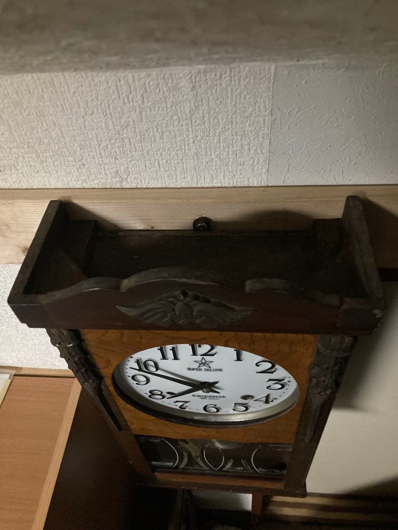 アンティーク栄計舎30DAY 柱時計 稼働中 宮型本打ち式時計