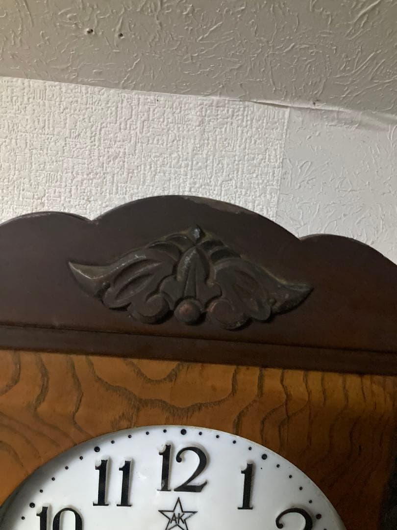 アンティーク栄計舎30DAY 柱時計 稼働中 宮型本打ち式時計