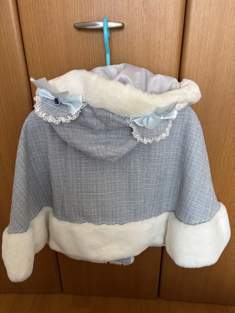 AnkRougeアンクルージュくまちゃんキラキラツイードポンチョ