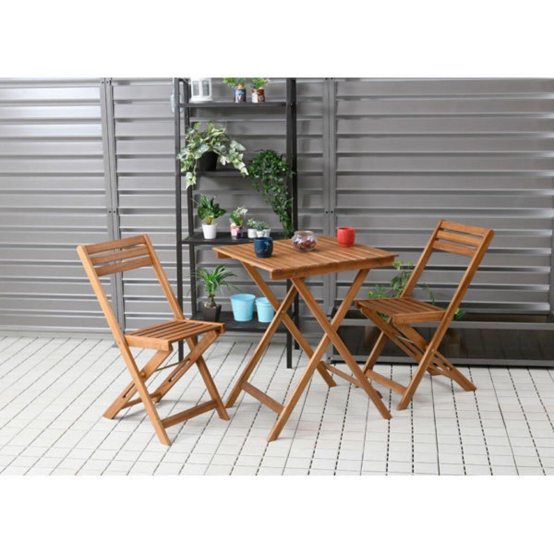 新品未使用箱不良 山善 フォールディングテーブル3点セツト（カク