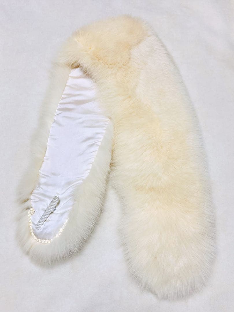 SAGA FOX フォックスファー ショール 成人式振袖 アイボリー 高品質 白