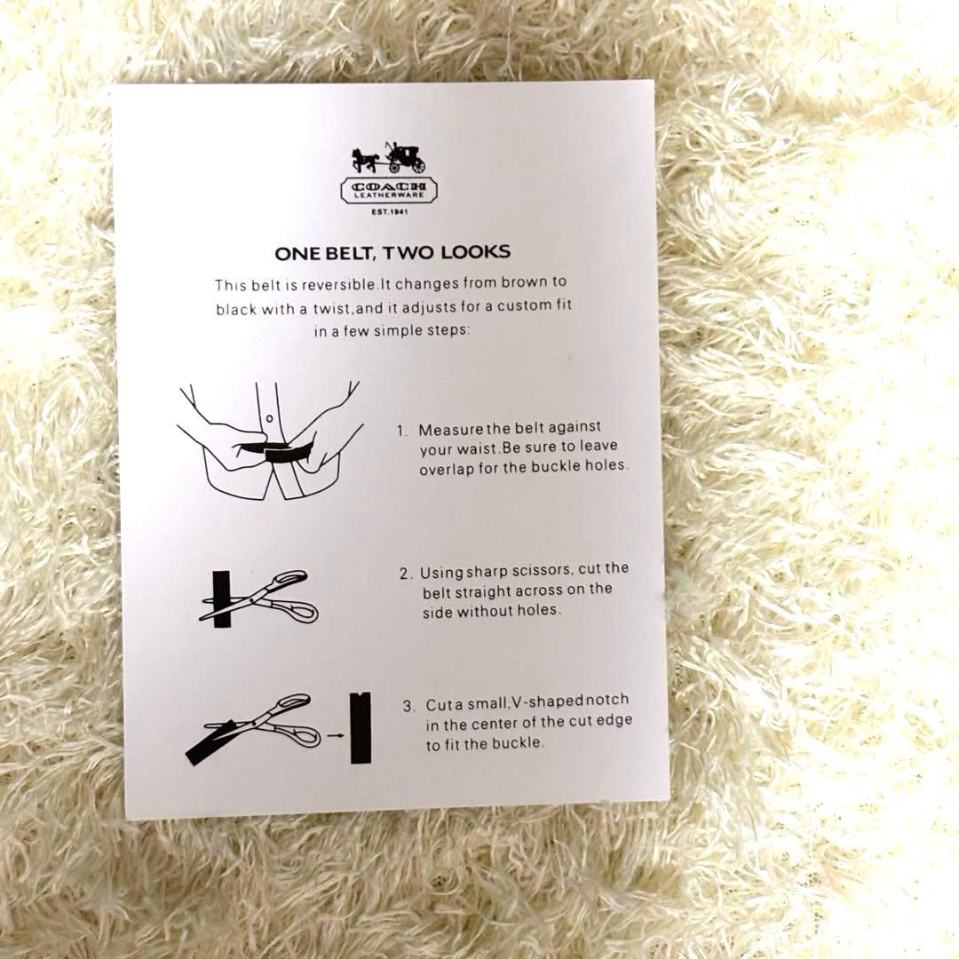 新品 コーチ COACH リバーシブル ブラック シグネチャーベルト