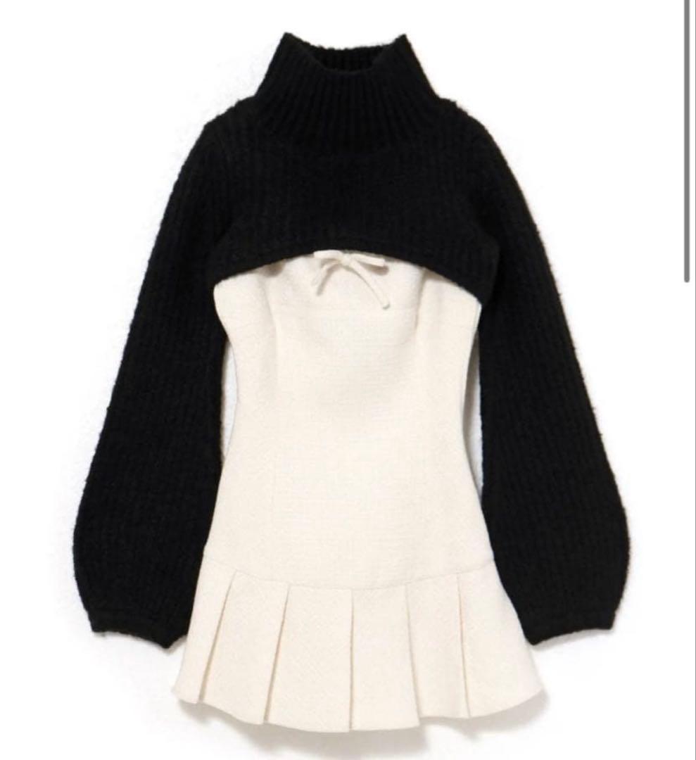 andmary Twiggy tweed mini dress White - メルカリ