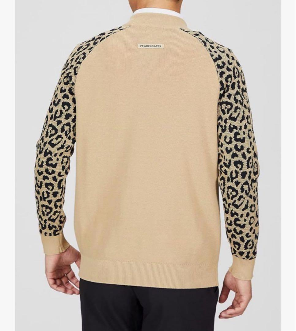 パーリーゲイツ　メンズ　サイズ4 レオパード柄　長ニット　セーター　ハイネック