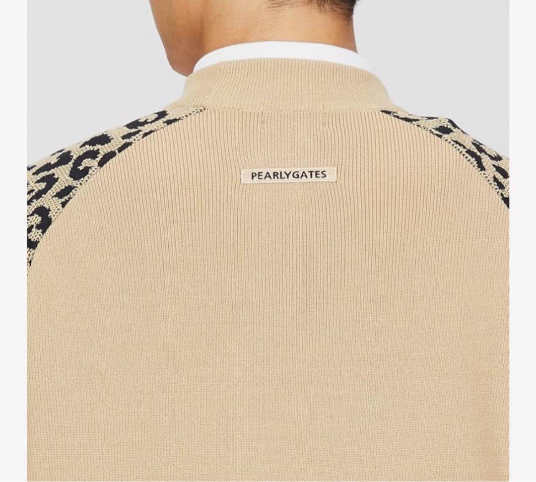 パーリーゲイツ　メンズ　サイズ4 レオパード柄　長ニット　セーター　ハイネック