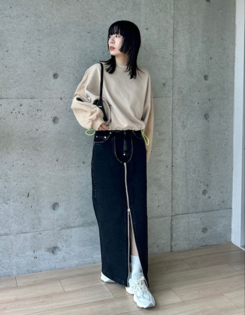 ジョンローレンスサリバン　デニムジップロングスカート