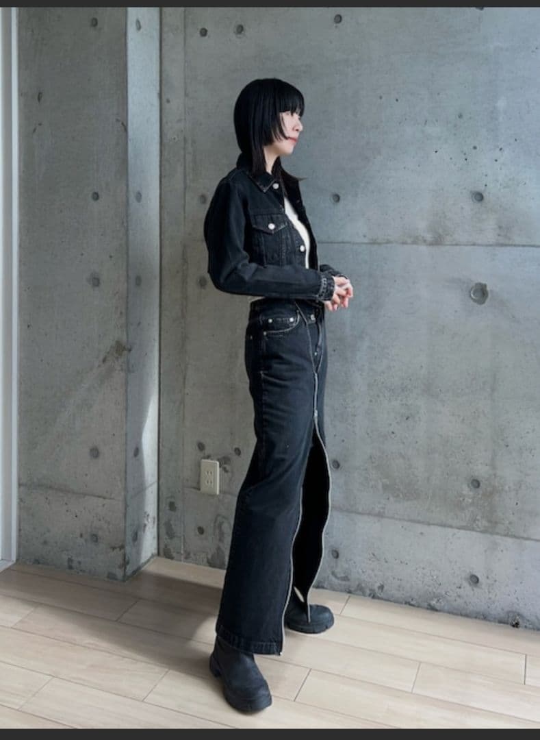 ジョンローレンスサリバン　デニムジップロングスカート