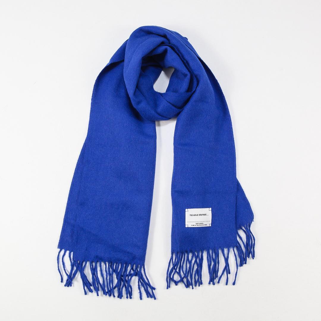 極美品 THE INOUE BROTHERS ベビーアルパカマフラー ブルー - メルカリ