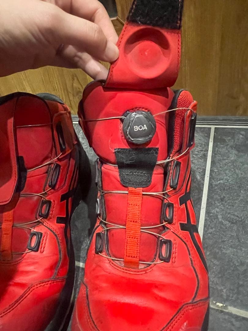 ASICS 安全靴 レッド 27.5cm JSAA A種