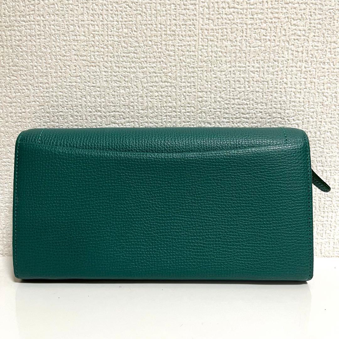 美品✨ 傳濱野 モーナウォレット 長財布 リボン グリーン 皇室御用達