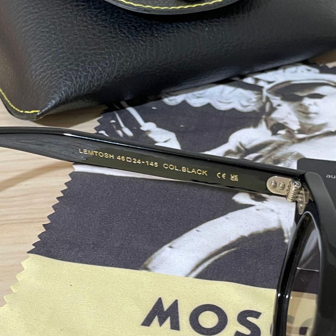 【美品】MOSCOT LEMTOSH 46 ブラック /シルバーグレー レンズ
