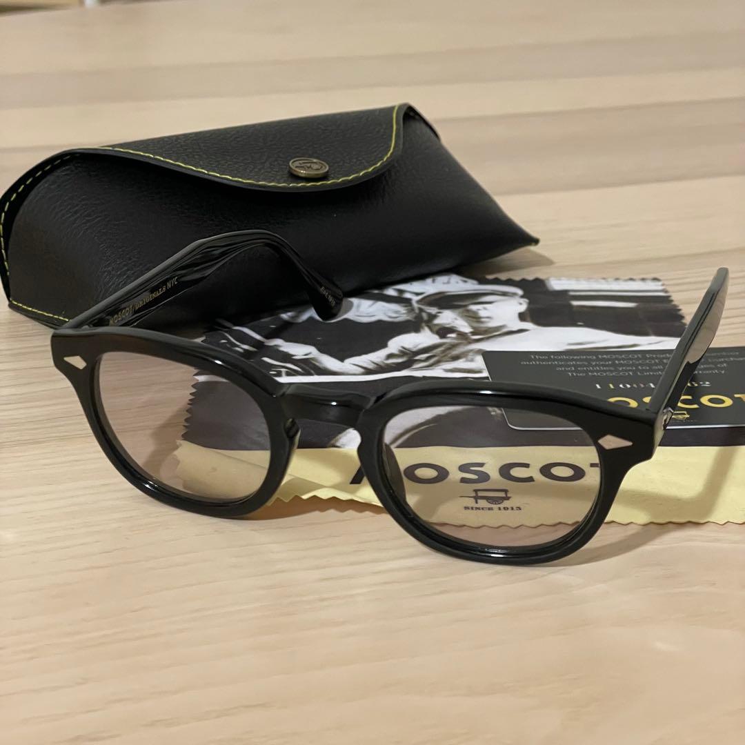【美品】MOSCOT LEMTOSH 46 ブラック /シルバーグレー レンズ