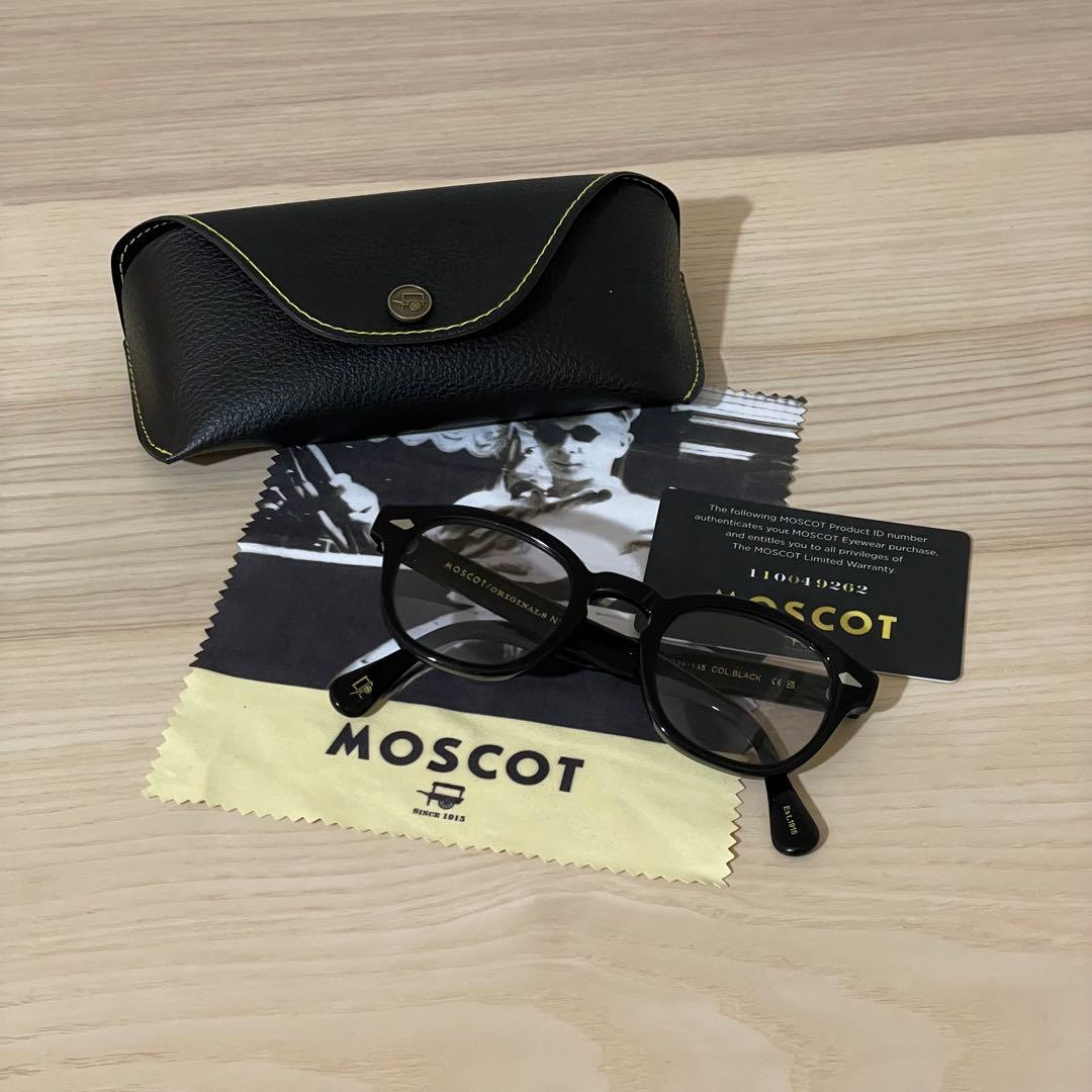 【美品】MOSCOT LEMTOSH 46 ブラック /シルバーグレー レンズ