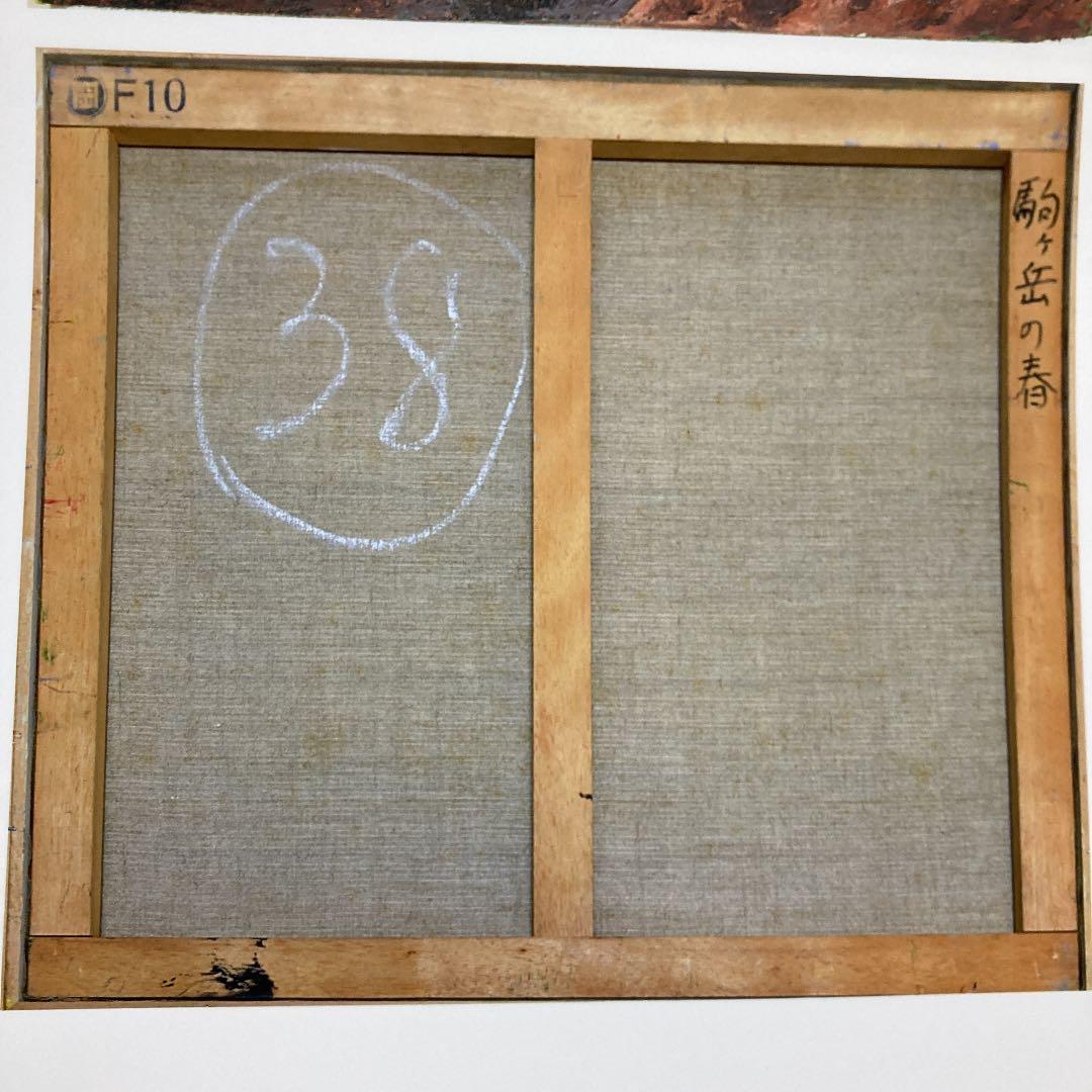 肉筆油絵(額付き)駒ヶ岳の春　　1980年　汪