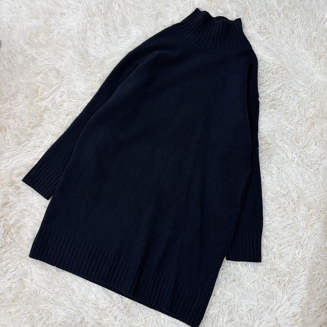 極美品　Plage スーパーファインウールカシミヤハイネックワンピース　黒　38