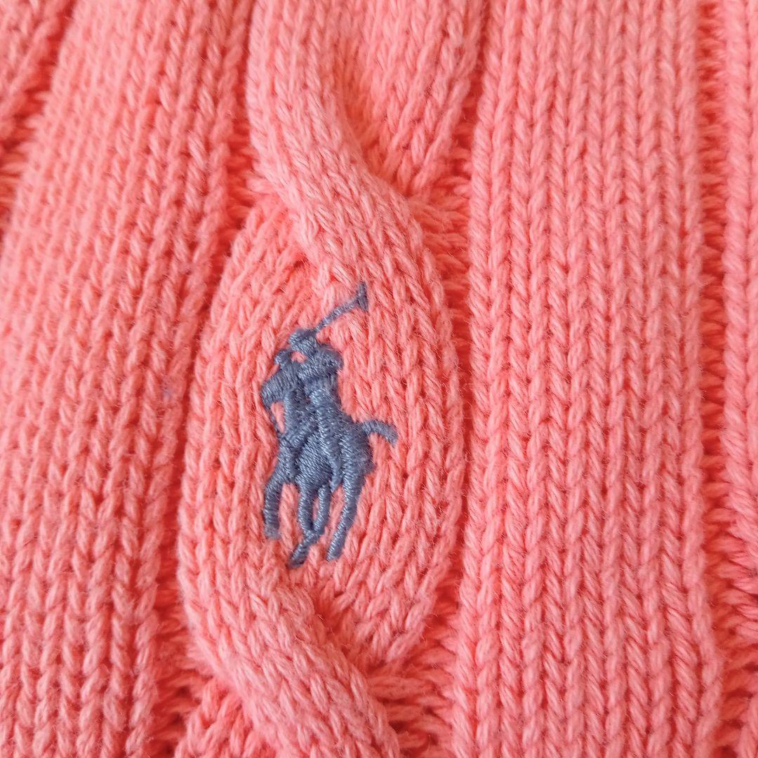 即発送】ラルフローレン ノースリーブ ポロシャツ ニット ケーブル編み