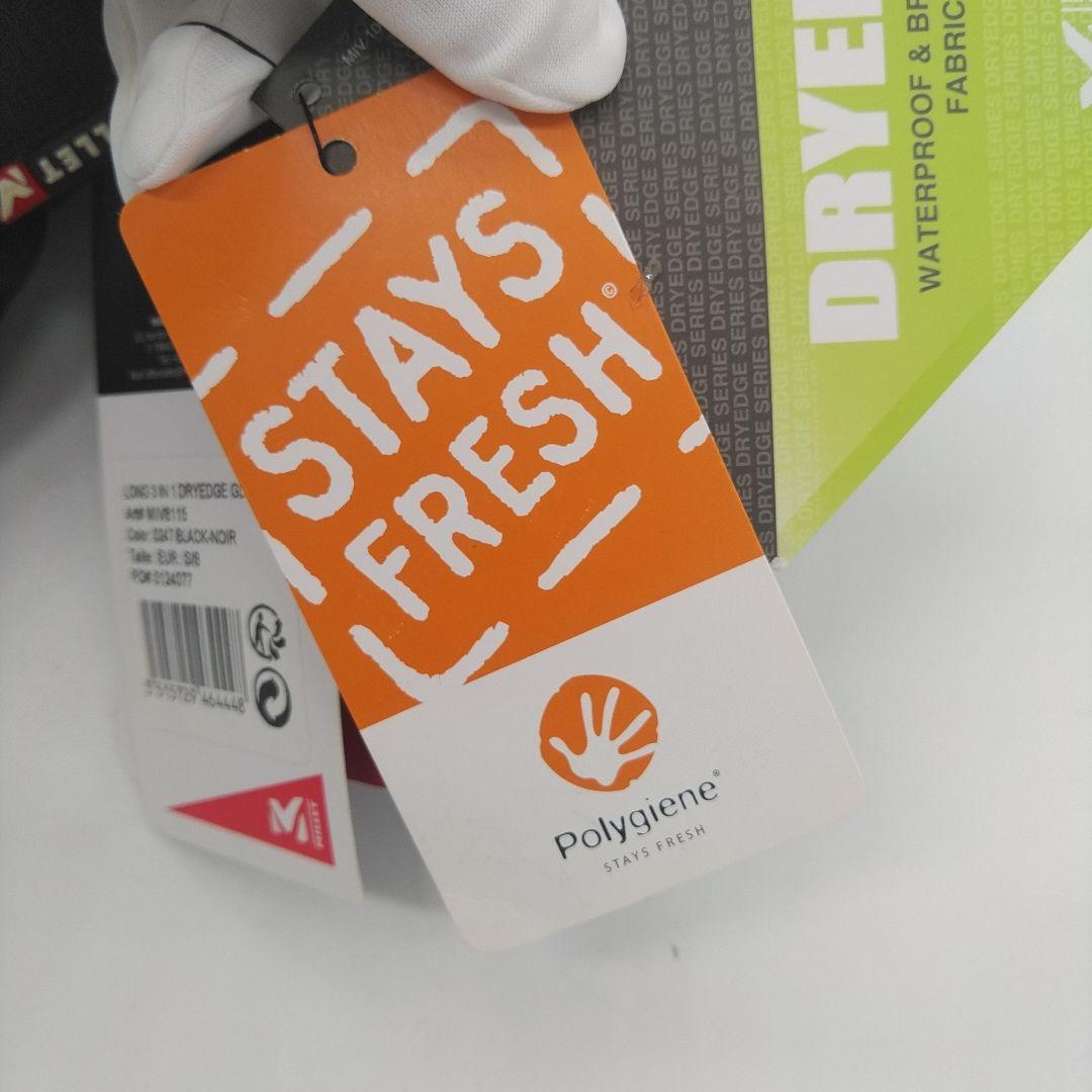 新品 ミレー ロング 3 イン 1 ドライエッジ グローブ 雪山 本革 黒 S