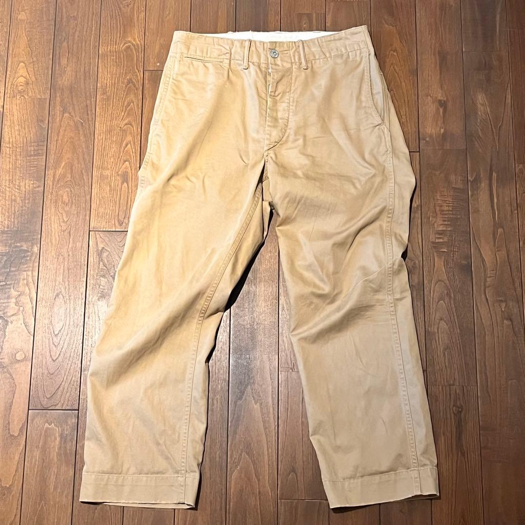 RRL ビームスプラス別注 VH-63 w29ベージュ チノパン ボタンフライ
