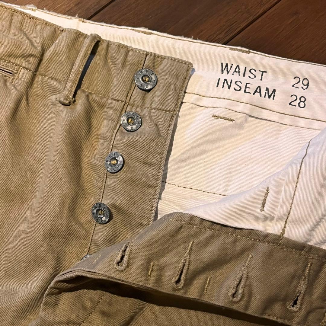 RRL ビームスプラス別注 VH-63 w29ベージュ チノパン ボタンフライ