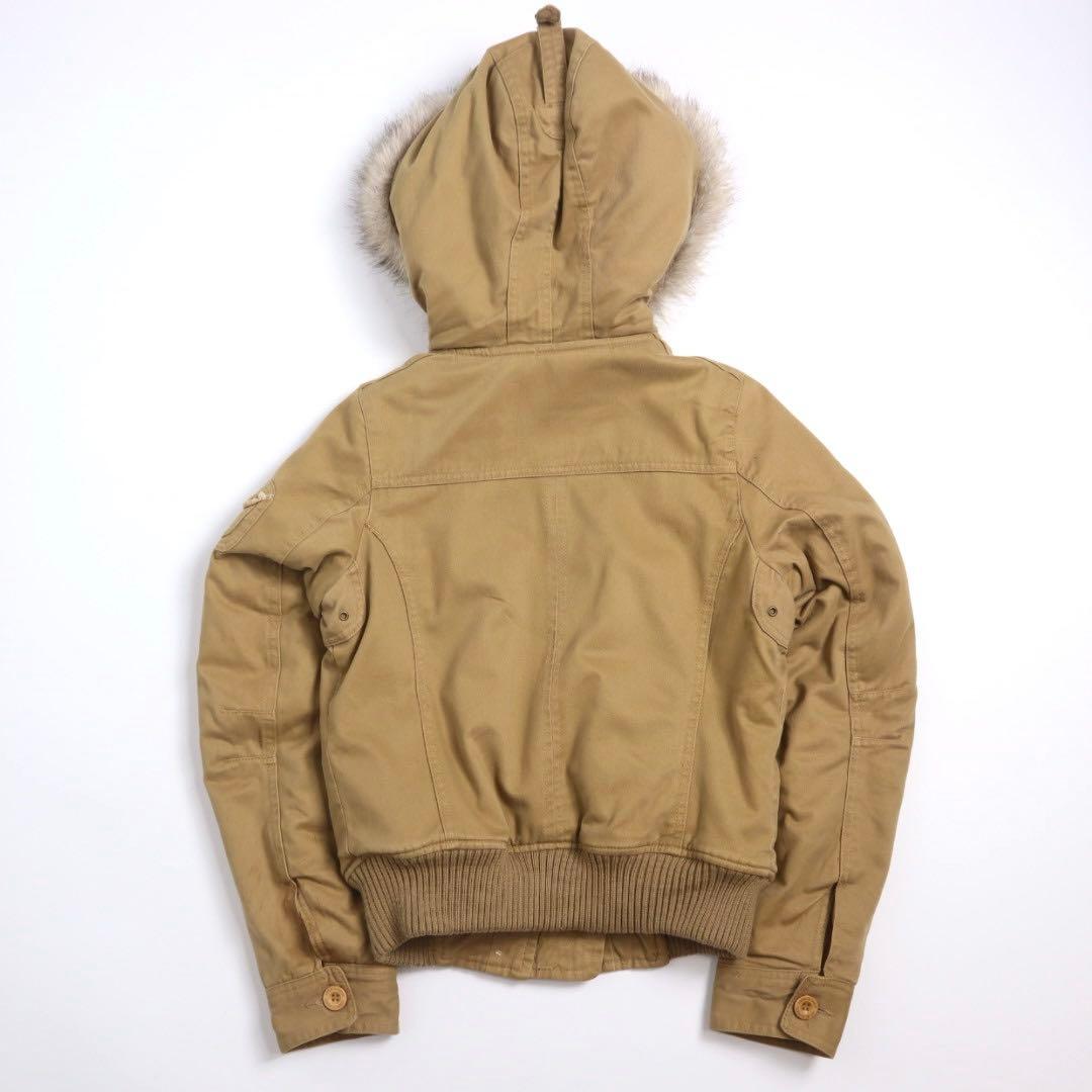 00s A&F カシミヤ混紡 n2b y2k ファー付きフード ジャケット