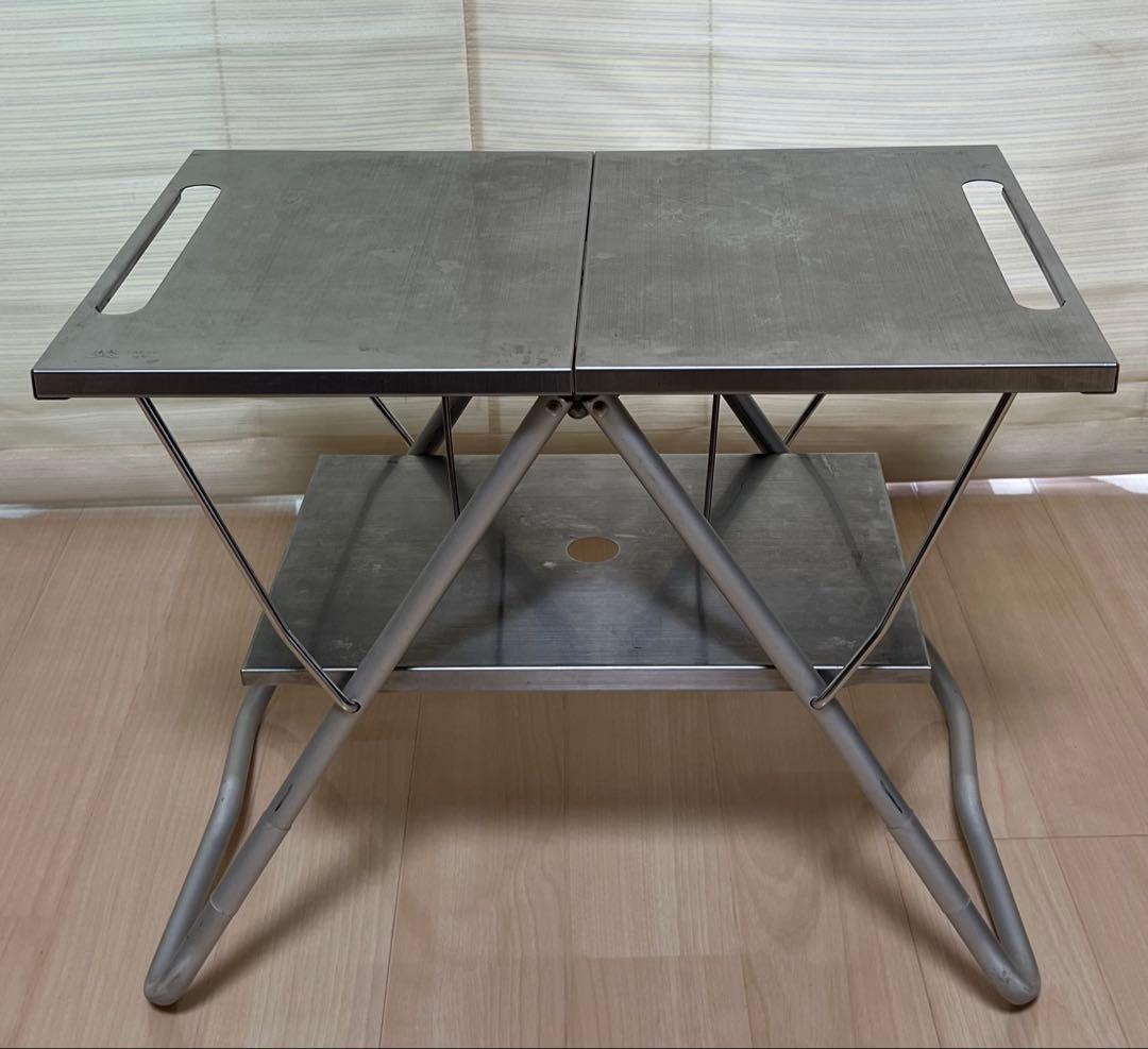  peak TAKIBI Myテーブルとステンレストレー 2点セット