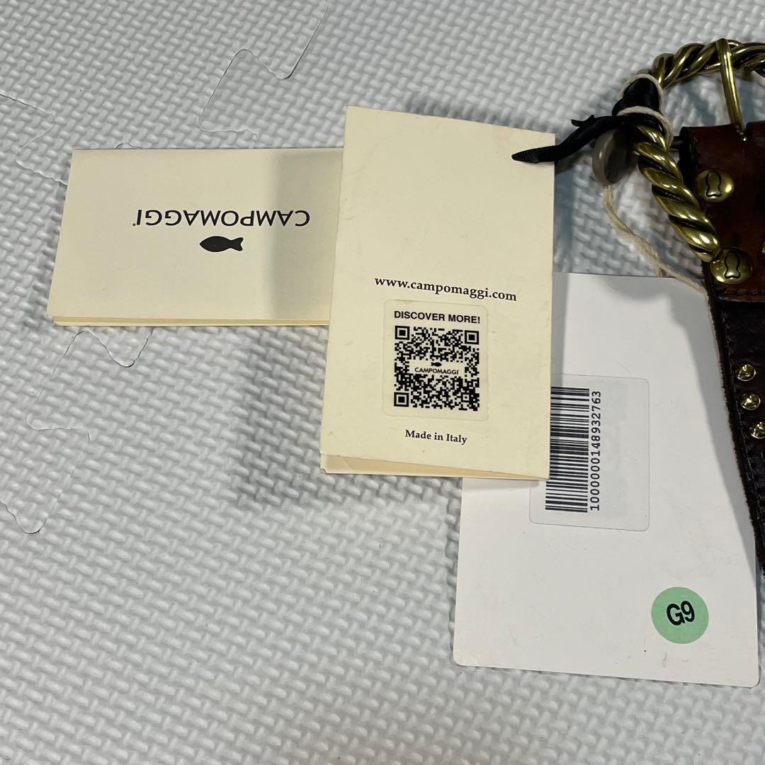 新品タグ付き カンポマッジ スタッズ レザーベルト アンティークブラウン レオン