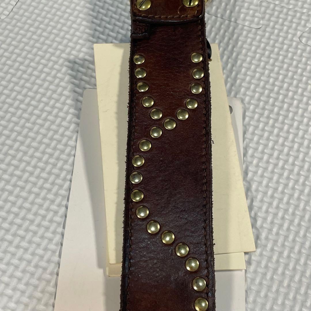 新品タグ付き カンポマッジ スタッズ レザーベルト アンティークブラウン レオン