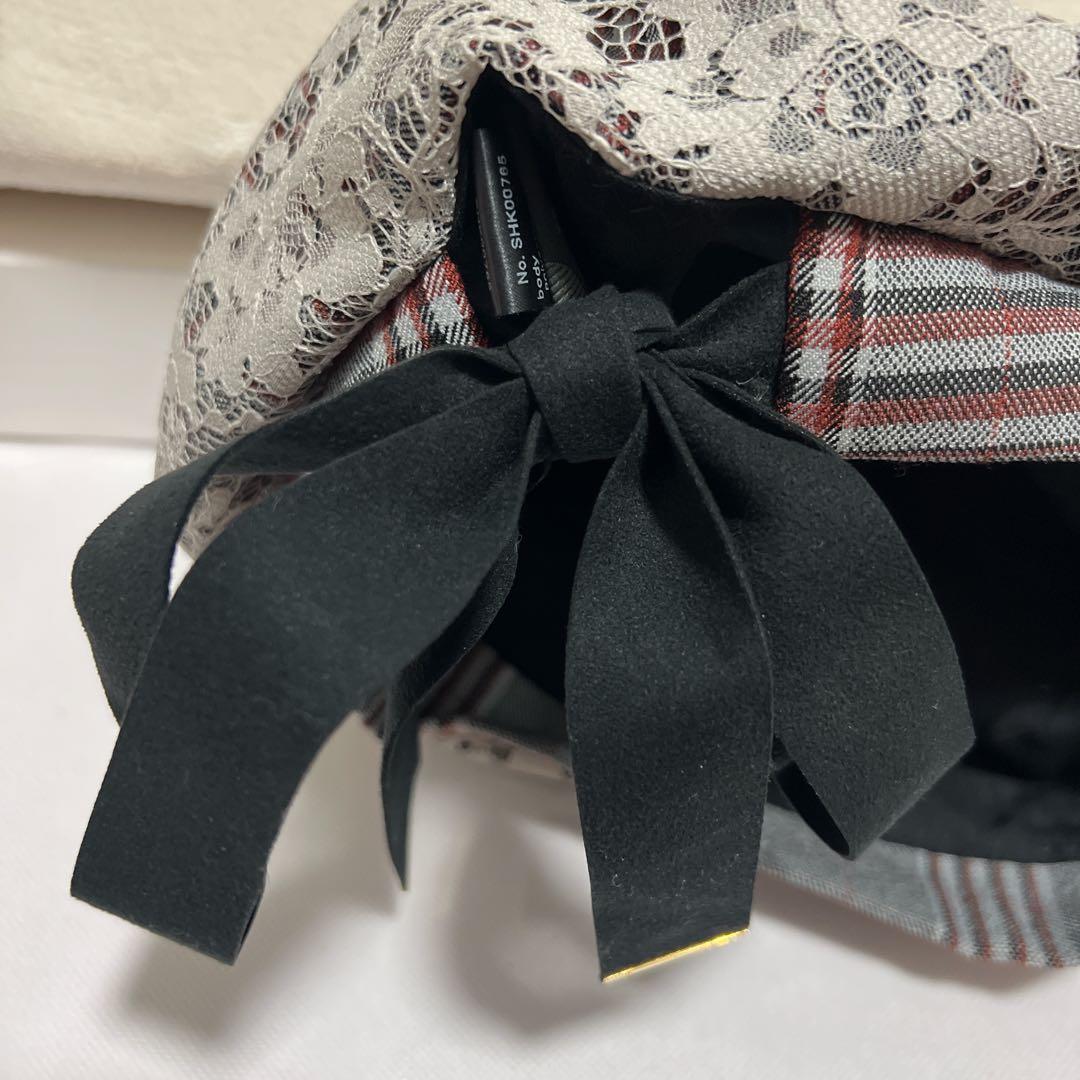 CA4LA ベレー帽　レース　リボン　チェック