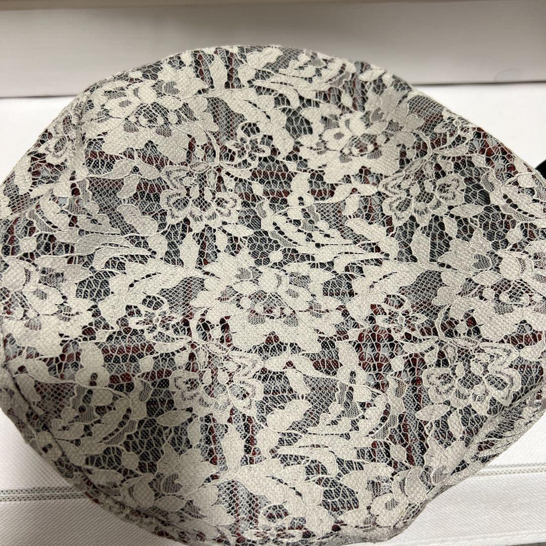 CA4LA ベレー帽　レース　リボン　チェック