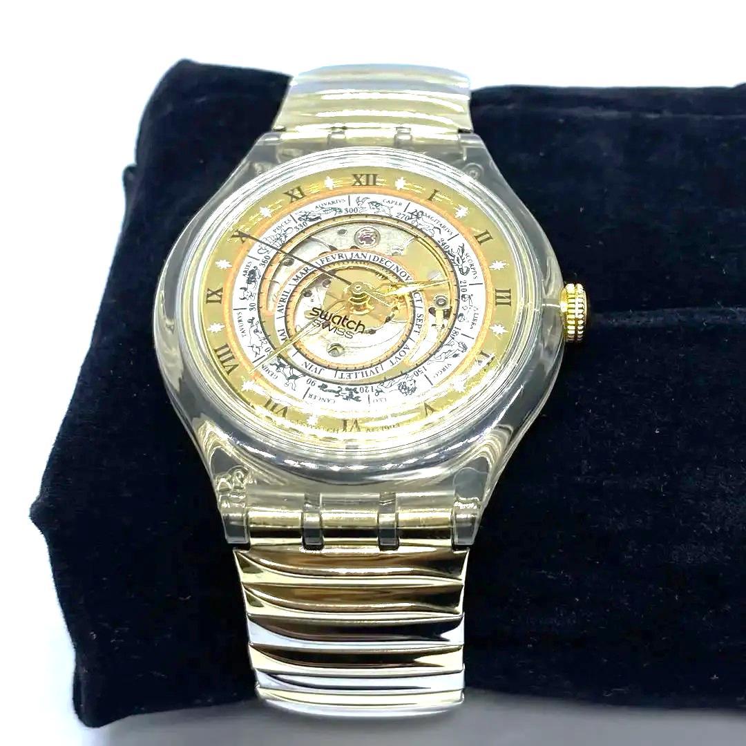 レア】SWATCH 自動巻き 腕時計 スケルトン 12星座文字盤 レディース