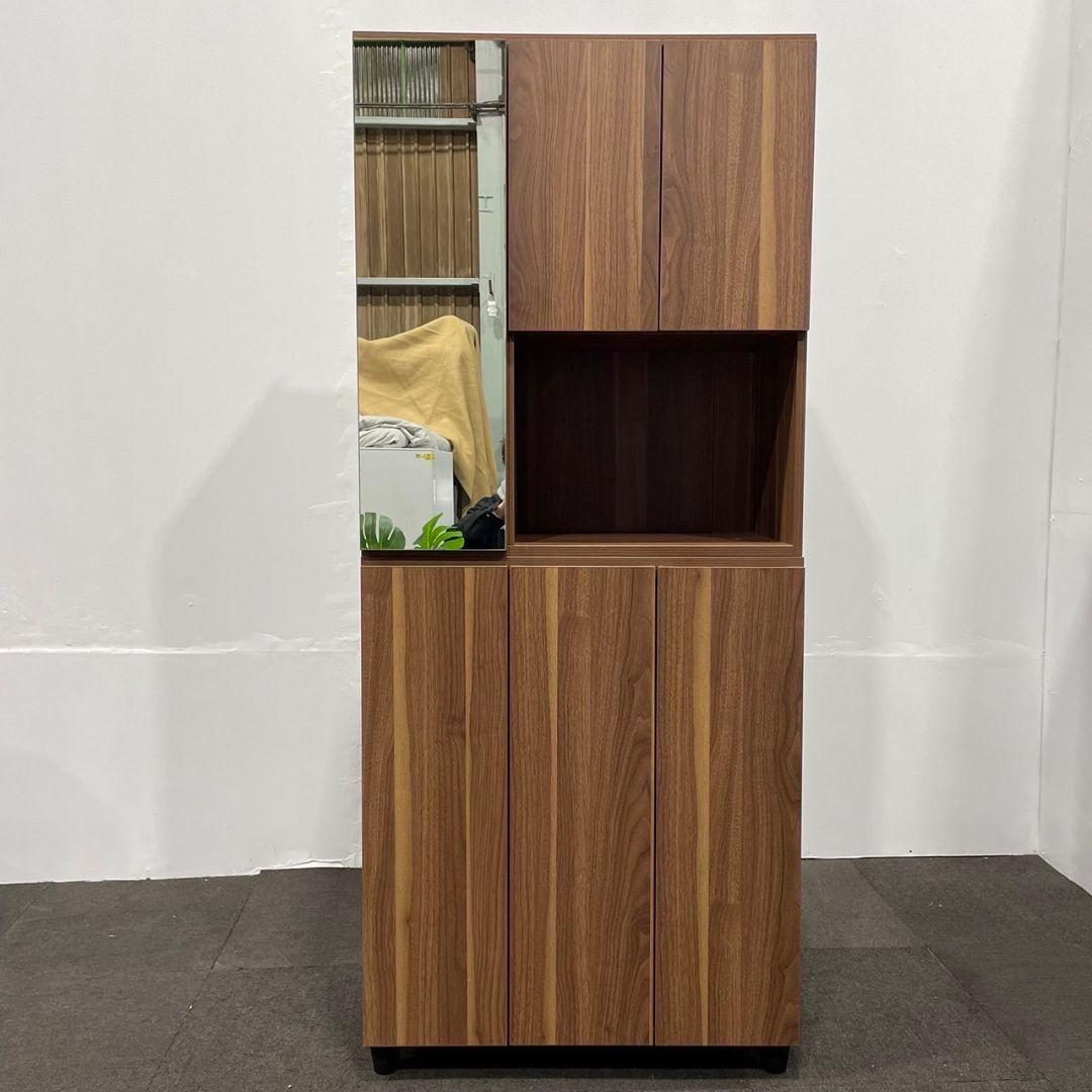 ニトリ シューズボックス 靴箱 ミラー付き 下駄箱 玄関収納 家具 Ma026