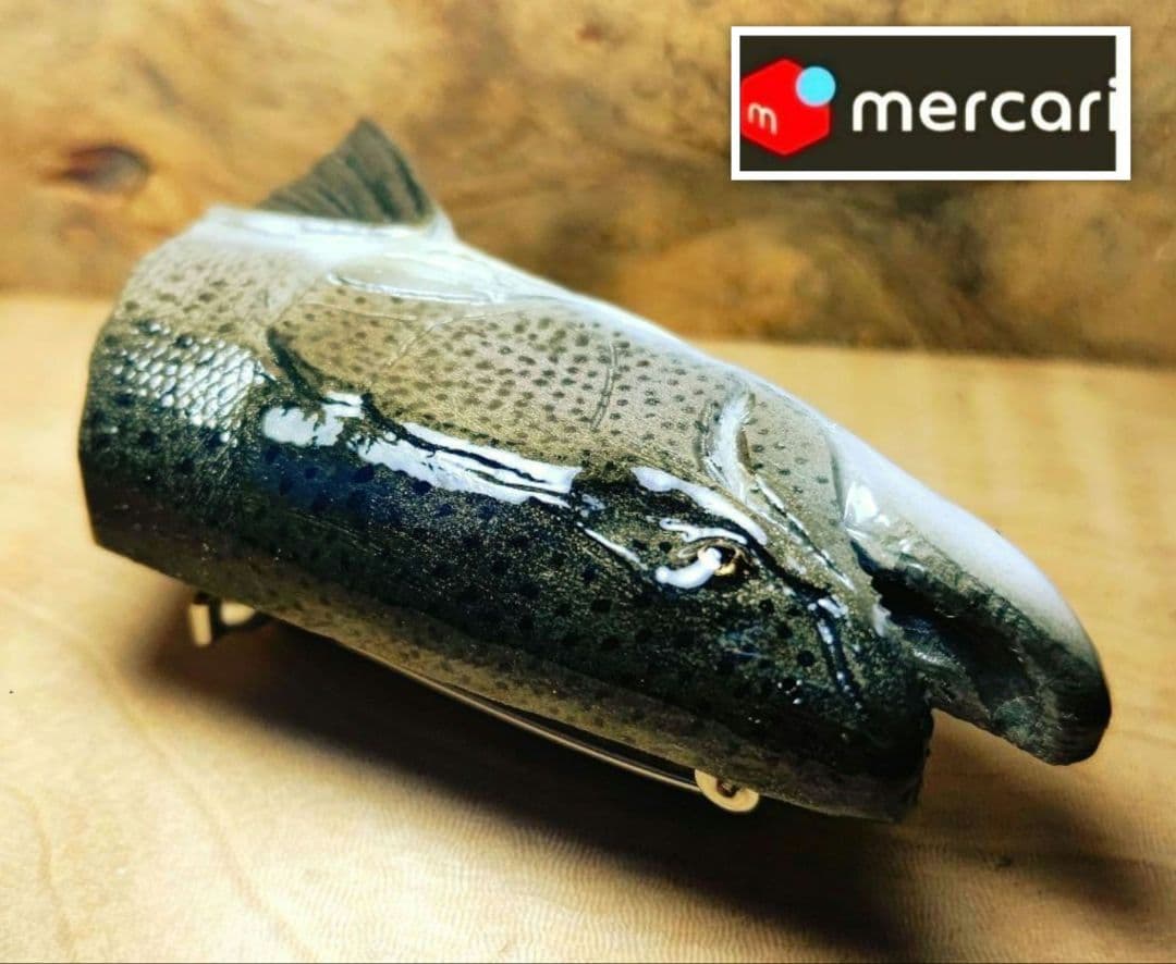 River.Seaトラウトブローチ(魚鬼taimenウッド製)☆1点物最終価格