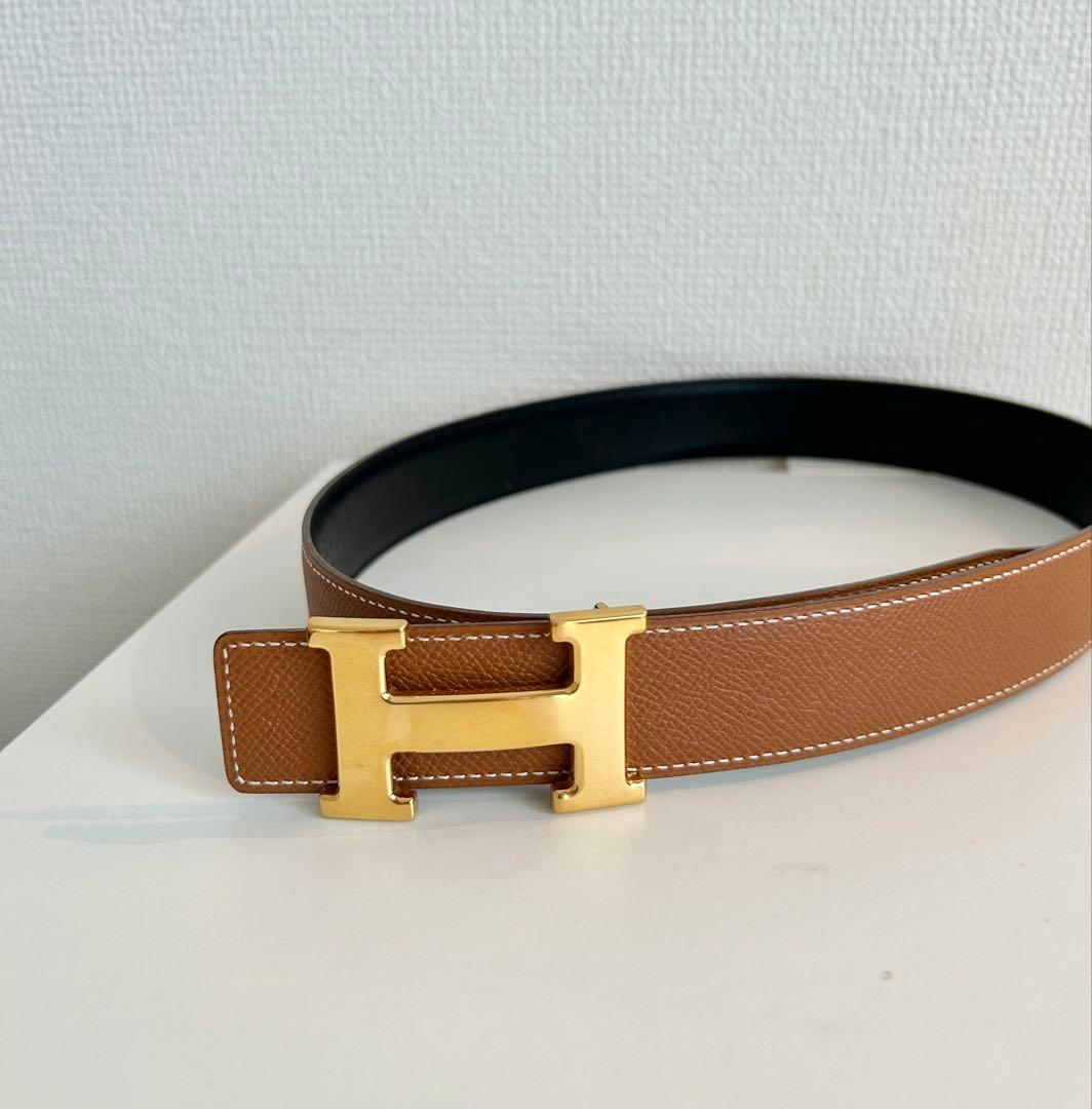 【極美品】HERMESコンスタンスリバーシブルベルト　ゴールドバックル75