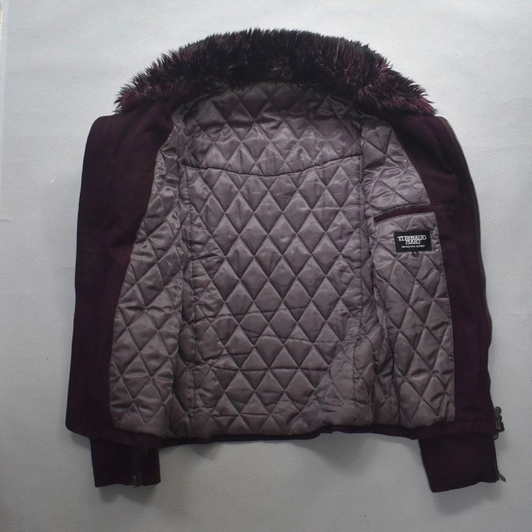 00s TORNADO MART grunge suede fur jacket - メルカリ