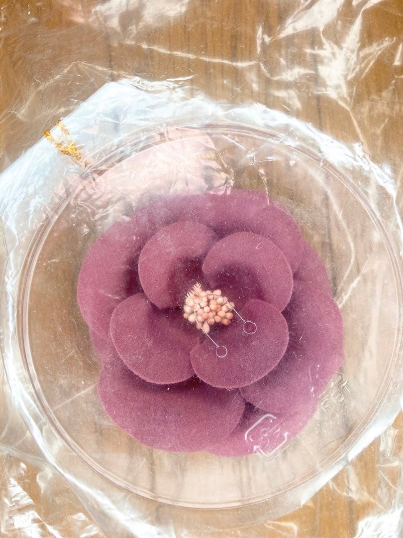 【新品未使用】M'S GRACYコサージュ付パフスリーブピンクAラインワンピース