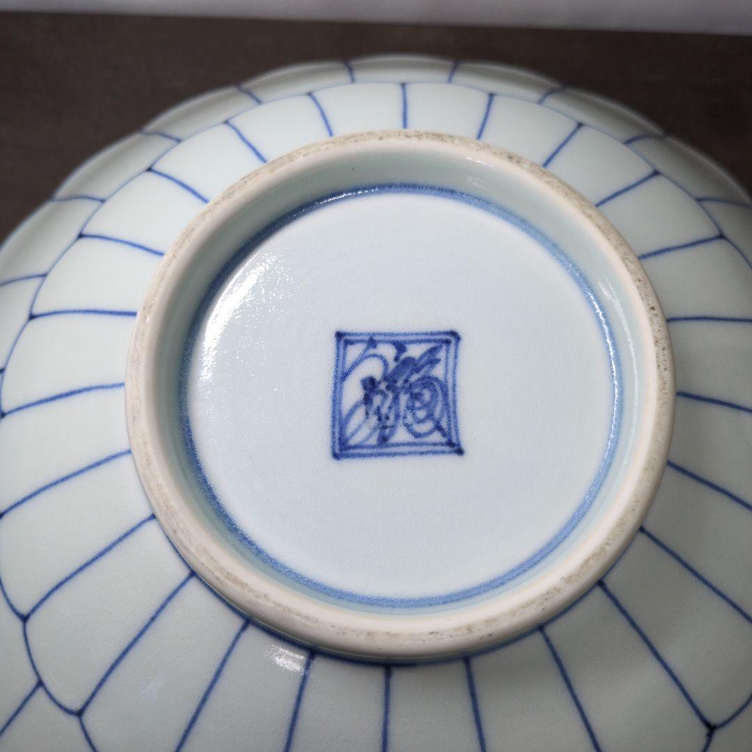 福泉窯 染付 波兎文 菊割 大鉢 口径約29cm www.consterior.com