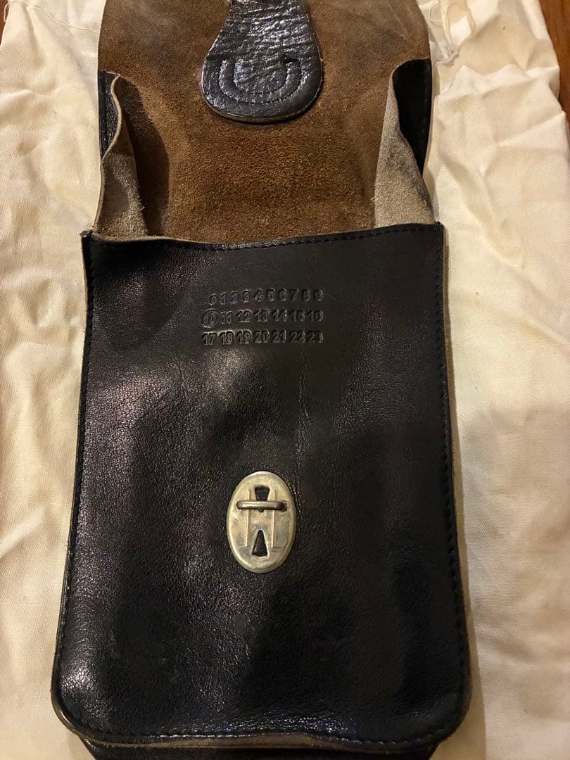 か*き様 Maison Margielaフラップレザーウェストバッグ90s