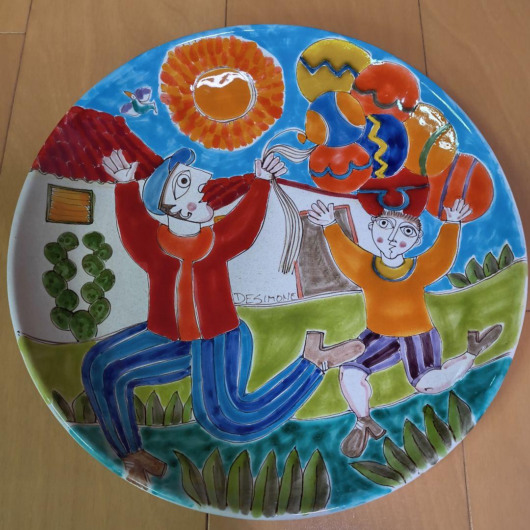 【DESIMONE】デシモーネ　絵皿　人形　イタリア　2点セット