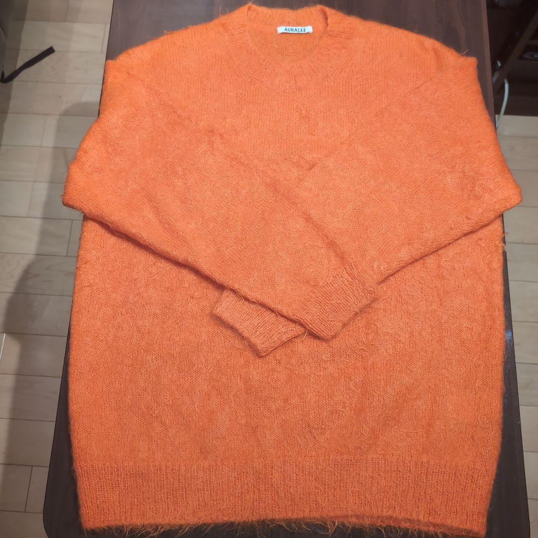 トップス AURALEE BRUSHED SUPER KID MOHAIR KNIT L