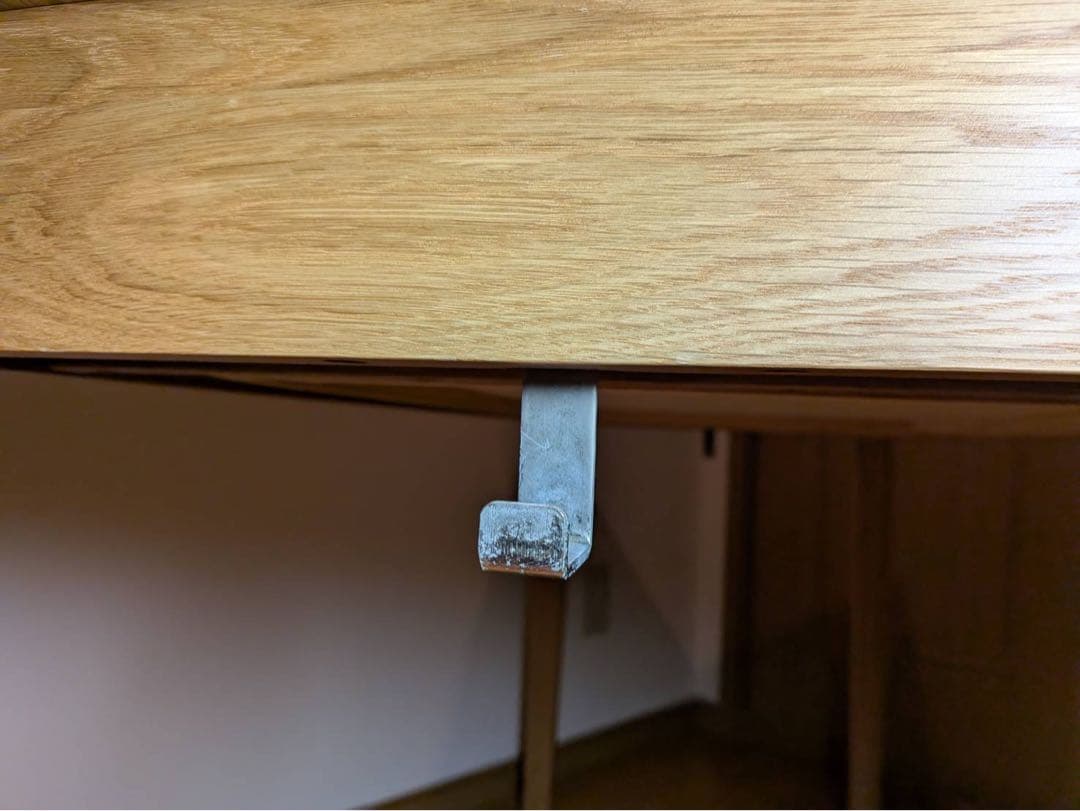 ■送料込■無印 木製デスク オーク材 110 事務 学習 勉強机 テーブル引出