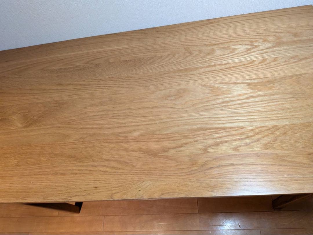 ■送料込■無印 木製デスク オーク材 110 事務 学習 勉強机 テーブル引出