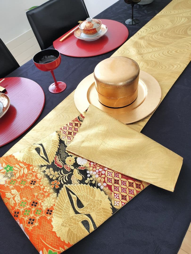 ルブの森★　A474★高級全通‼️お祝い‼️テーブルランナー2m23cm