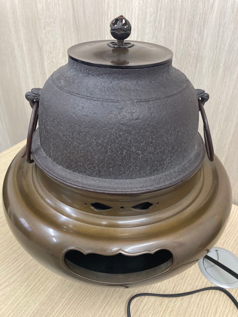 コンロ動作確認済み！ 唐銅 風炉 風炉釜 茶釜 茶道具