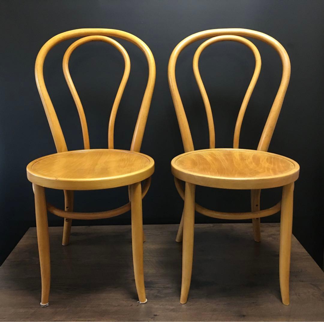 秋田木工 ベントウッドチェアダイニングチェア 曲木 椅子2脚
