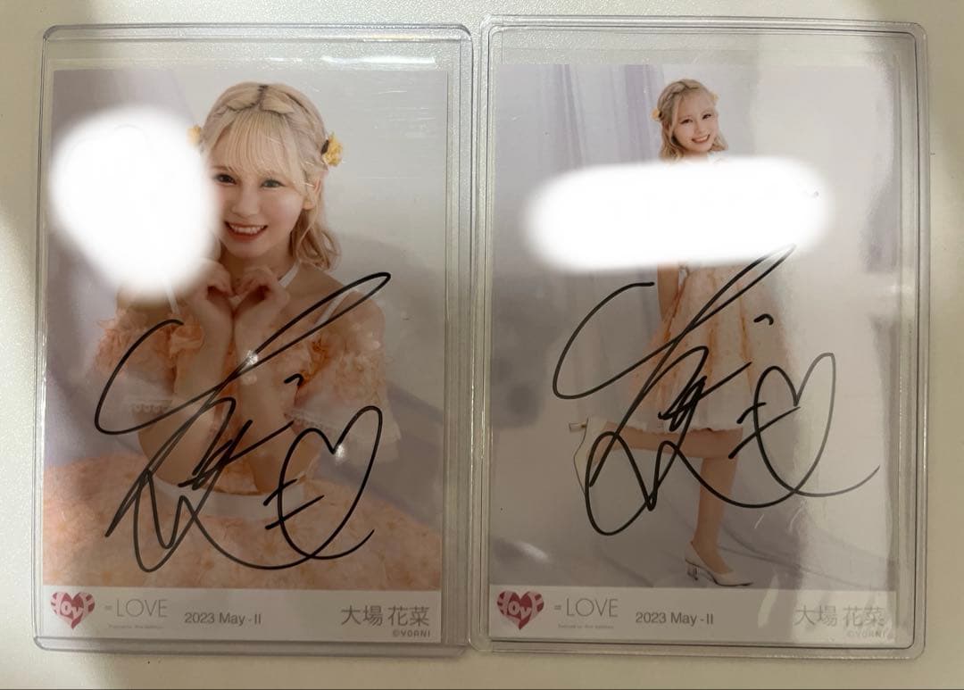 大場花菜 生写真 直筆 2枚