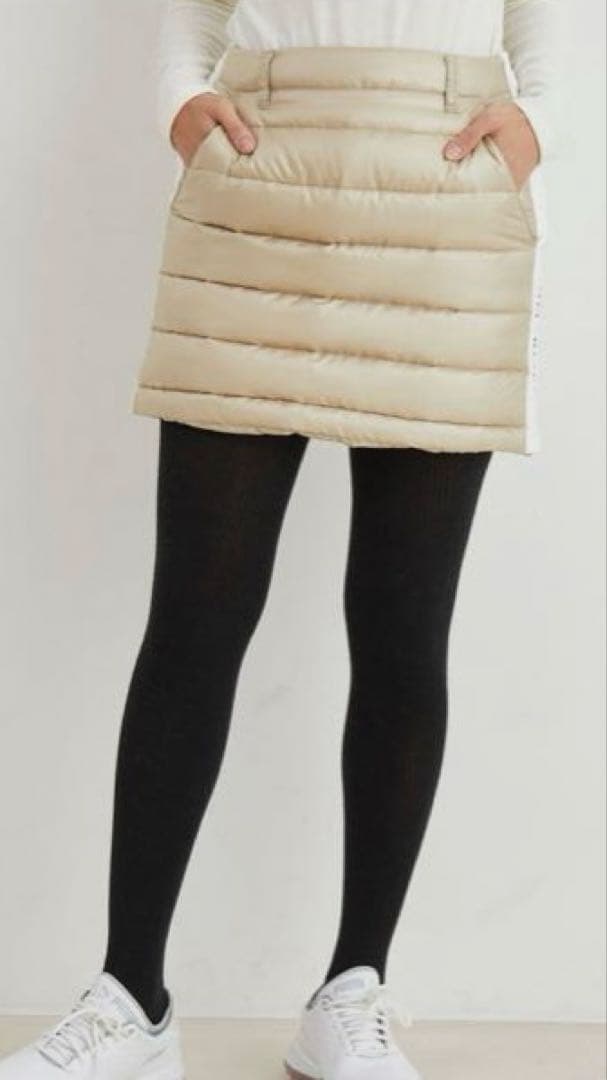 値下げ 新品タグ付き JUN & ROPE ダウンスカートS ベージュ ゴルフ