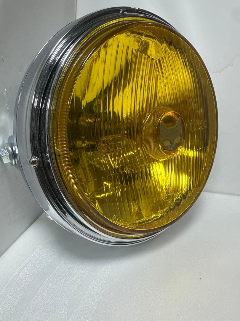 当時物マーシャル889レンズ付きヘッドライトASSYS.E.V. MARCHAL 889ドライビングランプフルキット イエローレンズ ブラックケース