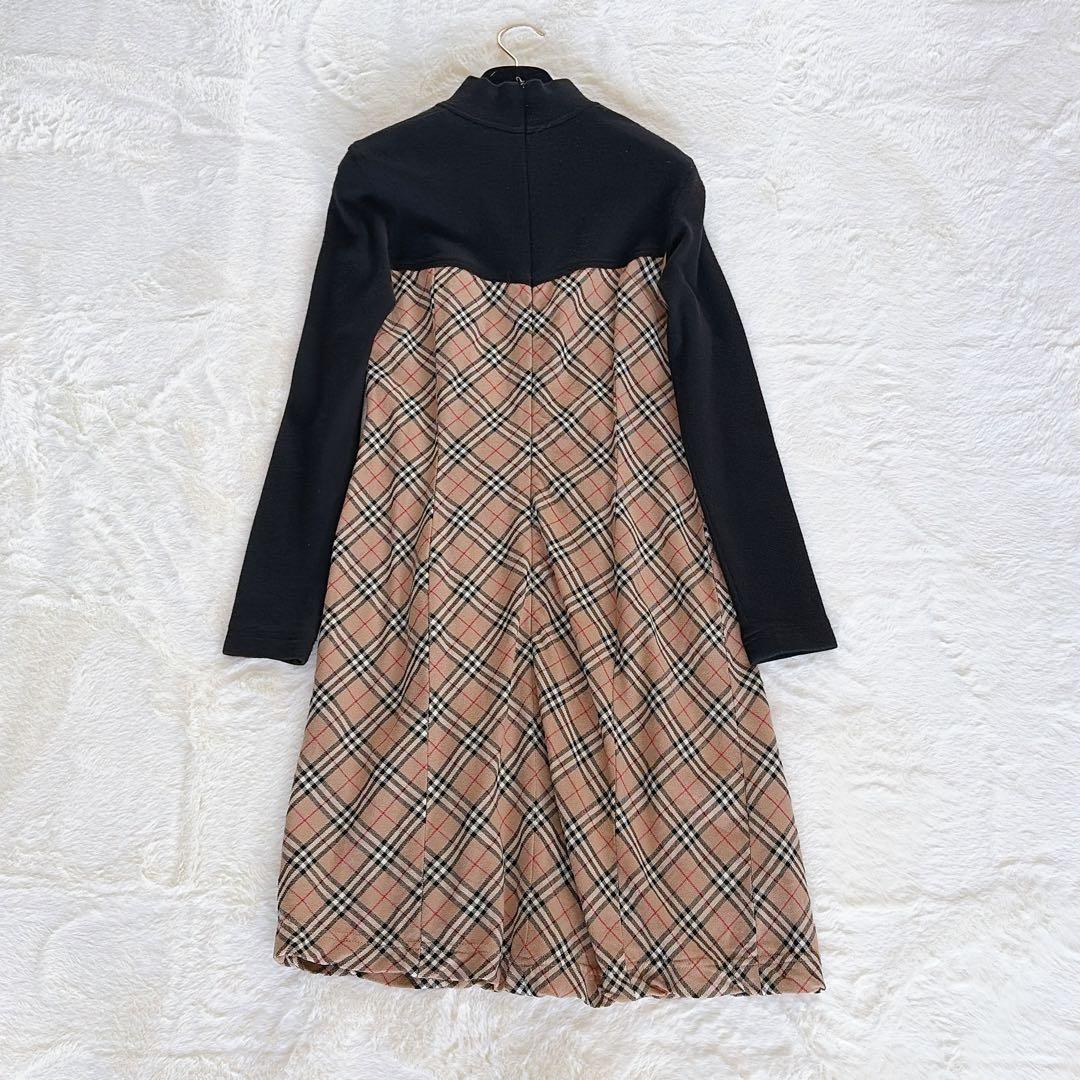 【バーバリーズブルーレーベル】アシメタートル ドッキングワンピース ノバチェック